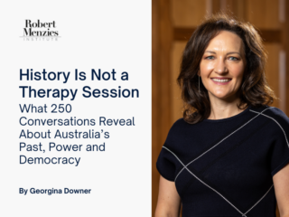 Georgina Downer delivers speech on approaches to history.