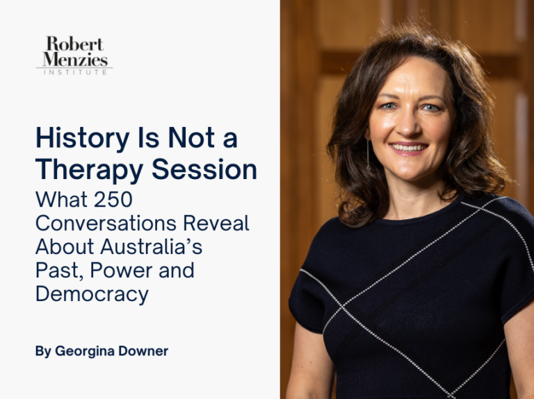 Georgina Downer delivers speech on approaches to history.