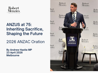 Andrew Hastie delivers the 2026 ANZAC Oration