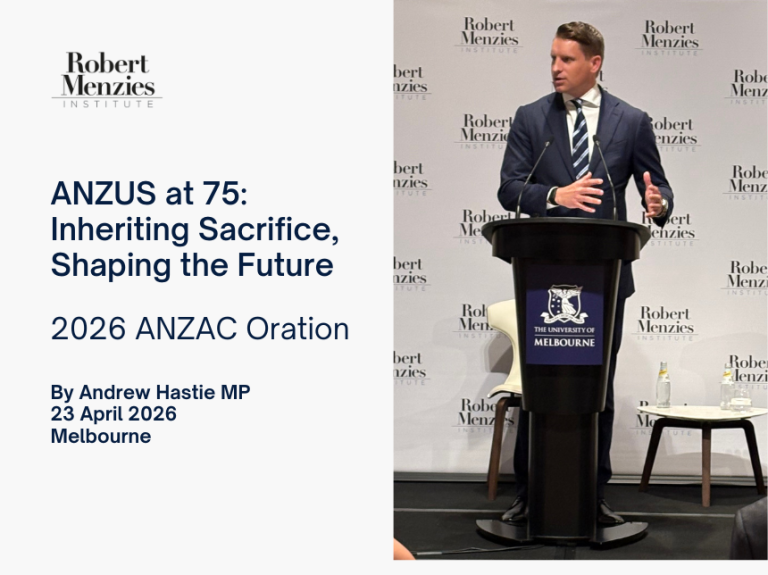 Andrew Hastie delivers the 2026 ANZAC Oration